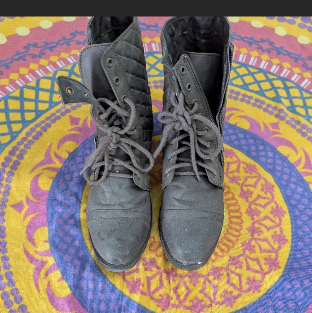 Target Dark Gray Quilted Boots 9